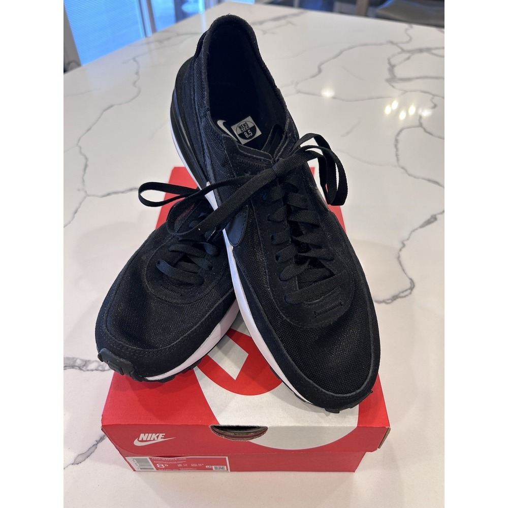 Nike Waffle One Mens Black/Summit White Low Top Sneakers DA7995-001 Size 8.5